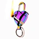 Heart-shaped  Multi-function Portable Permanent Cigarette Refillable Match Fire Starter Flint Lighter Holder Keychains for Girls