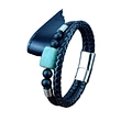Energinox DIY Handmade Natural Store Stainless Steel Magnetic Buckle Leather Bracelet for Men