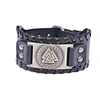 Energinox Vintage Super Width Customizable Pattern Tree of Life Cold-blooded Wolf Odin Viking Totem Leather Bracelet