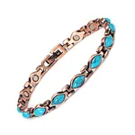Energinox Adjustable Size Super Strength Energy Chain Vintage Turquoise Copper Bracelet