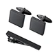 Wholesale Classic Glossy Business Style Black Shirt Tie Clip and Cufflink Set with Gift Box