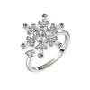 Energinox Open Stackable zircon Fidget Jewelry christmas snow Rotating Spinner Anxiety Ring gift for christmas