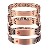 Energinox Free Engraving Health Emergency Custom Identification Allergy Medical alert Copper Chain bracelet