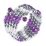Energinox Wholesale Custom Boho Jewelry Handmade Diy Natural Beaded Stones Magnetic Wrap Bracelet