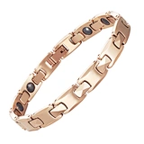 Energinox Rose Plating Stunning Healing Arthritis Solid Magnetic Germanium Grains Tungsten Carbide Bracelet