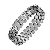 Energinox Wholesale TV Silver Double Row Therapy Blood Pressure Titanium Bio Copper Magnetic Bracelet