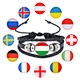 Energinox Souvenirs Gift Multi-Layered Red White Green Russian UK Italian American Flag Braided Football Bracelet