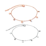 Energinox High-end Design Versatile Titanium Steel Love Bead Charming Anklet Accessories for Women