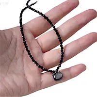 Wollet 925 Sterling Silver Faceted Crystal Beads Cat Choker Necklace Women