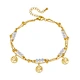 Energinox Stainless Steel Fashion Jewelry Anklets Crystal Anklet Gold Plated for Women Waterproof