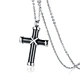 Energinox Black Color Stainless Steel Memorial Pet Urn Cremation Cross Ashes Pendants Necklace