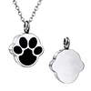 Energinox Dog's paw Multiple color Cremation Jewelry Personalized Pet print Ashes Pendant Stainless Steel Urn Necklace