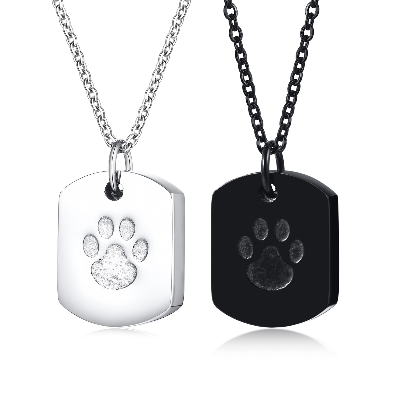 Energinox Dog Paw Animal Cremation Jewelry Personalized Ashes Pendant Stainless Steel Urn Necklace