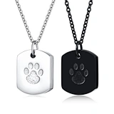 Energinox Dog Paw Animal Cremation Jewelry Personalized Ashes Pendant Stainless Steel Urn Necklace