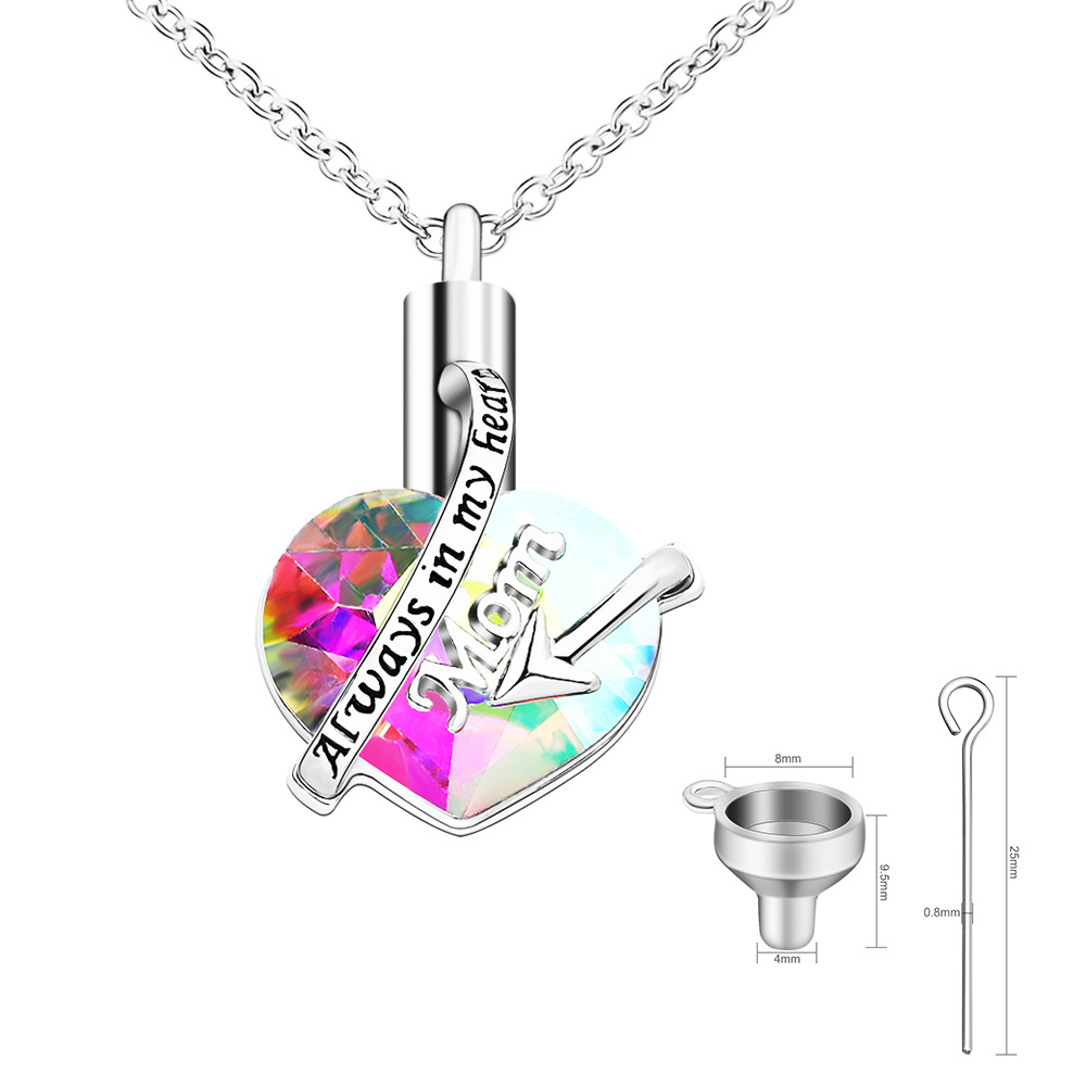 Energinox Fashion relative Cremation Jewelry Personalized heart shape can open Pendant Stainless Steel Urn Necklace