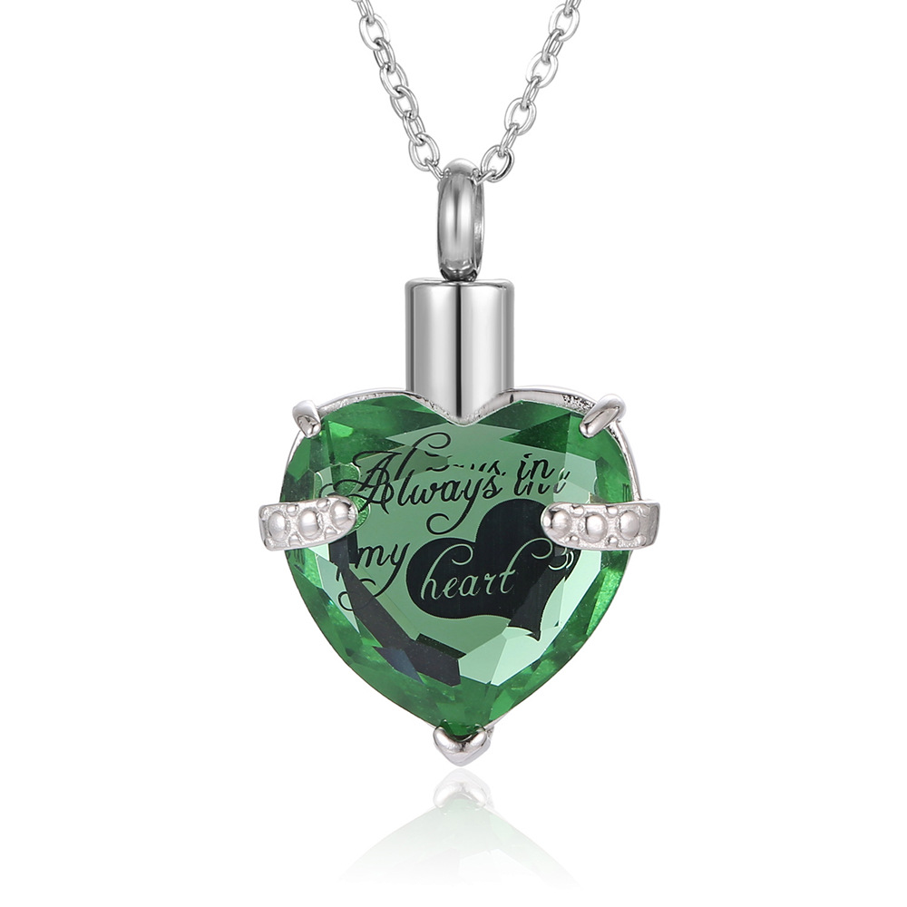 Energinox Fashion relative Cremation Jewelry Personalized heart shape can open Pendant Stainless Steel Urn Necklace