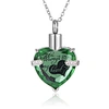 Energinox Fashion relative Cremation Jewelry Personalized heart shape can open Pendant Stainless Steel Urn Necklace