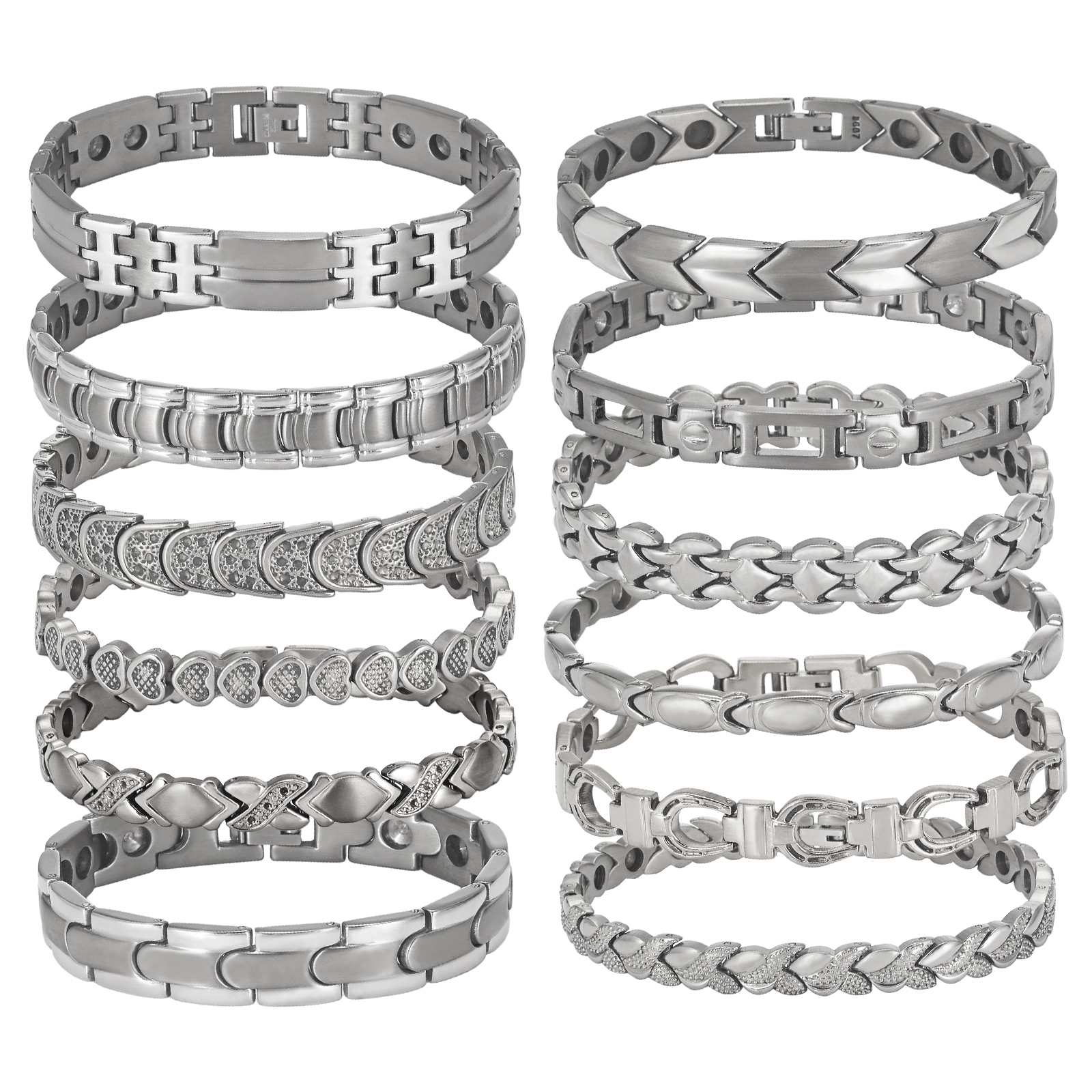 Energinox Inlaid with Tourmaline Infrared Germanium Magnets Semi-finished Titanium Bracelets