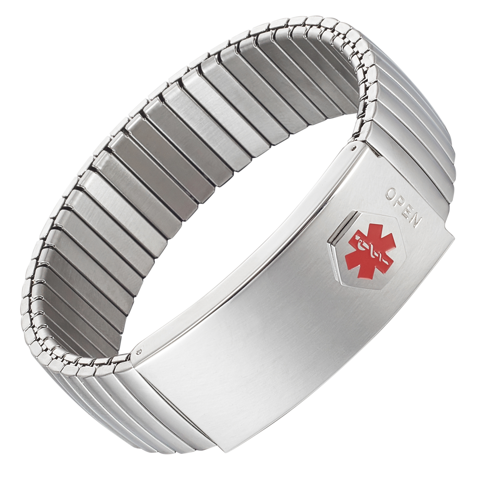 Energinox Unique Design 20mm Width Flexible Stainless Steel Black Magnetic Therapy Elastic Bracelet