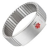 Energinox Unique Design 20mm Width Flexible Stainless Steel Black Magnetic Therapy Elastic Bracelet