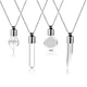 Energinox Multiple Shape Transparent Built-in glass bottle Jewelry Perfume Essential Oil Cross shape Stainless Steel Necklace