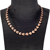 Energinox 8MM Pure Solid Antique Thick Bold Chunky Leaf Shape Design Hip-Hop Polished Handmade Rope Copper Chain Necklace