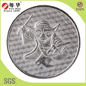 Promotional silver brass token for amusement