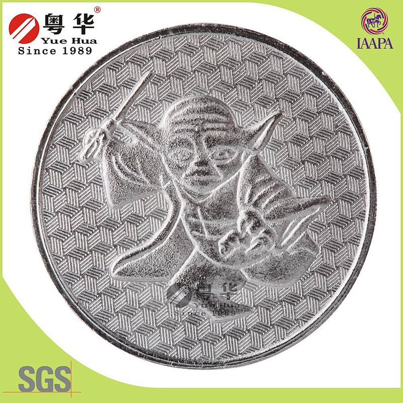 Promotional silver brass token for amusement