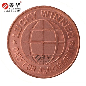 Factory price wholesale red copper token for slot machine game