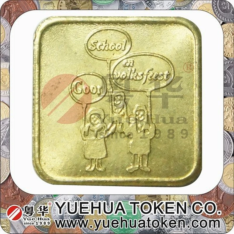 Custom design high quality gold antique brass coin