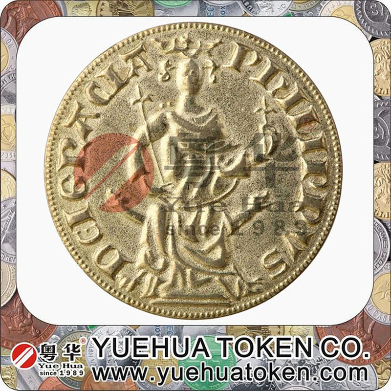 Custom cheap fashion metal replica 3D coins fake gold coin