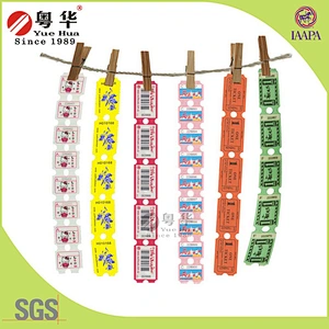 Fancy 180g custom redemption lottery paper perforation ticket