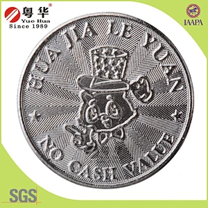 Promotional silver brass token for amusement
