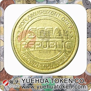 Custom design high quality gold antique brass coin