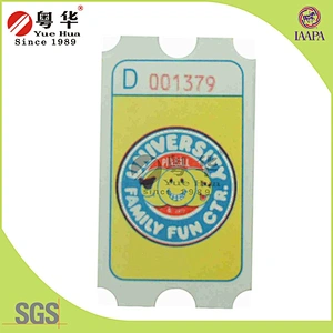 Redemption Ticket in white paper for game machine