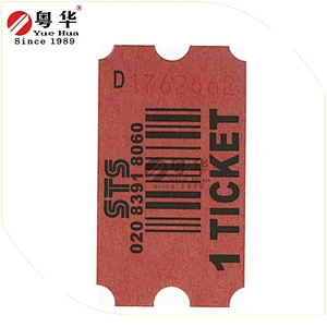 180g colorful simple roll raffle ticket paper for arcade redemption game machine