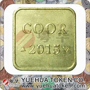 Top Quality Square Gold Color Brass Token