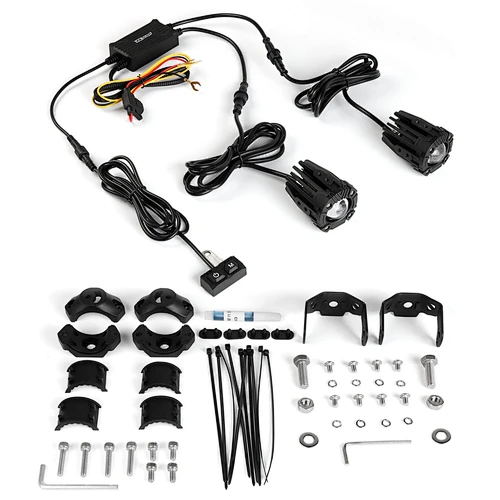 LED Auxiliary Motorcycle Driving light kits White High Beam, Yellow Low Beam, White High Beam + Yellow Low Beam