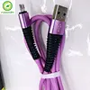 Fast Charging Data Cable Solid Color TPE Woven Fabric Braided Wires Micro USB Cable