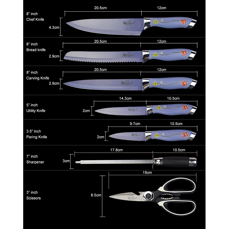7-piece Stainless Steel Kitchen Knife Set,Non-Stick Coating Knife Set