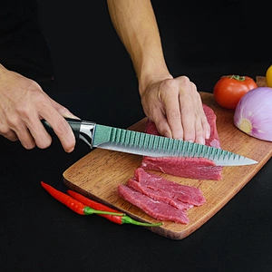 5-piece Stainless Steel Kitchen Knife Set Non-Stick Coating ABS Handle Acrylic Stand Ceramic Peeler