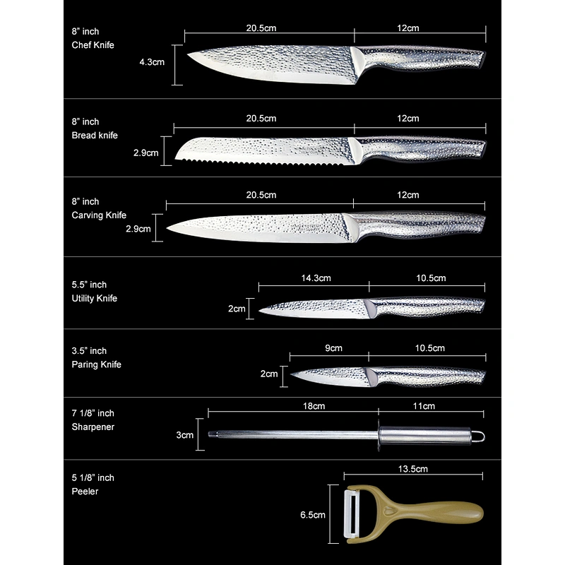 7-piece Stainless Steel Kitchen Knife Set