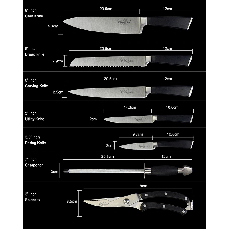 7-piece Stainless Steel Kitchen Knife Set