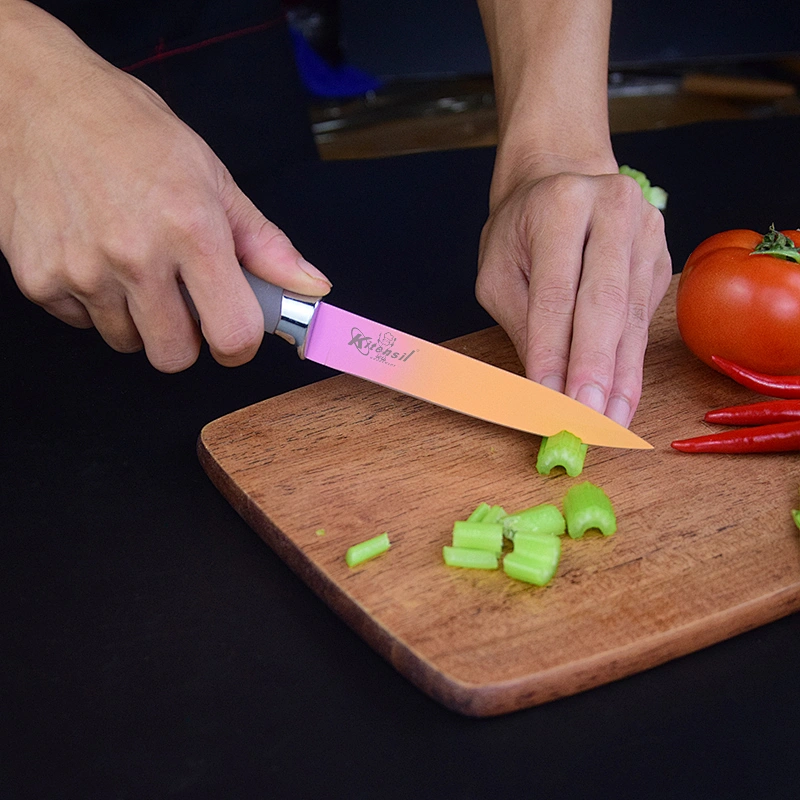 5-piece  Rainbow Color Kitchen Knife Set