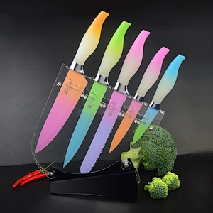 5-piece  Rainbow Color Kitchen Knife Set