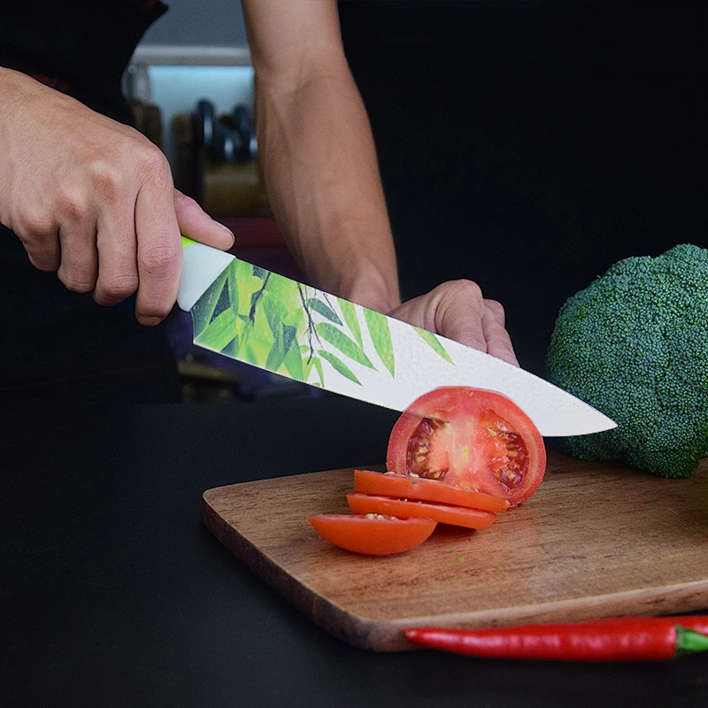Bamboo Painting Kitchen Knife Set
