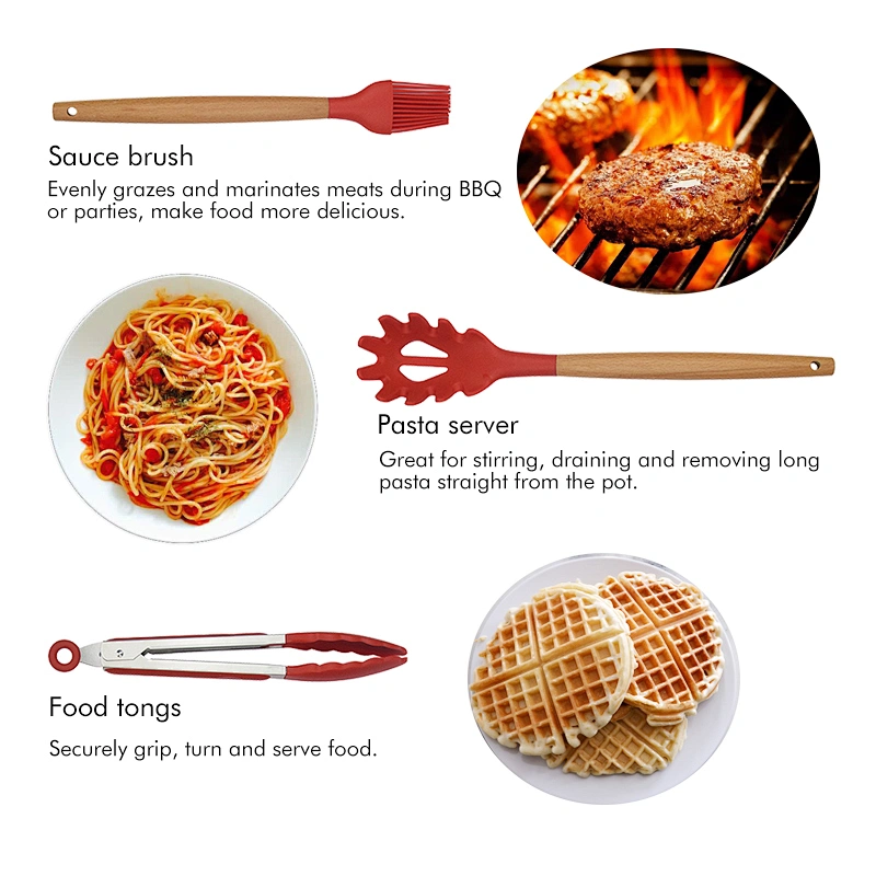 Silicone Kitchen Cooking Utensil Set