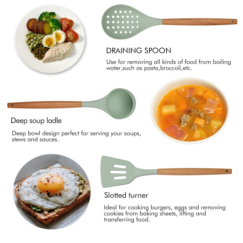 Silicone Kitchen Cooking Utensil Set