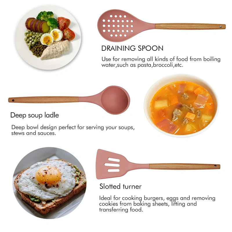 Silicone Kitchen Cooking Utensil Set
