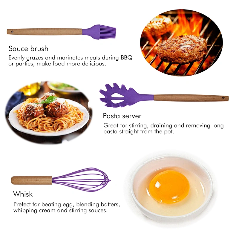 Silicone Kitchen Cooking Utensil Set